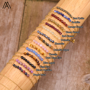 Pulsera de Piedras Facetadas de Moda para Mujer, Brazalete de <span class=keywords><strong>Oro</strong></span> con Cristales Curativos de Amatista y Lapislázuli, Venta al <span class=keywords><strong>por</strong></span> Mayor - Product Image 4