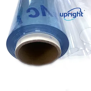 Pellicola in pvc super trasparente morbida goffrata con ombra blu verticale per la realizzazione di sacchetti per la copertura antipolvere