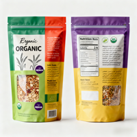 Sachets Doypack Personnalisés Imprimés Qualité Alimentaire avec Fermeture Zip en BOPP/VMPET/PE pour l'Emballage des Céréales