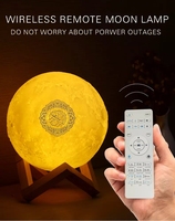 Haut-Parleur Coranique et Musical Islamique, Lampe de Bureau Tactile en Forme de Lune avec Télécommande
