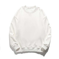 Sweat-shirt à col rond pour vente en gros pull de haute qualité en peluche teint uni survêtement blanc violet col rond coton sweat à capuche personnalisé