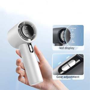 New <b>Rechargeable</b> Handheld Electric <b>Fan</b> Wearable Portable Mini Hanging Rope <b>Fan</b> 3-speed Adjustable Air-cooled USB Charging <b>Fan</b> - Product Image 2