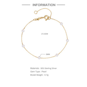 S925 Pure Silver Style Pearl <b>Stacking</b> Temperament Versatile <b>Bracelet</b> Qixi Gift - Product Image 6