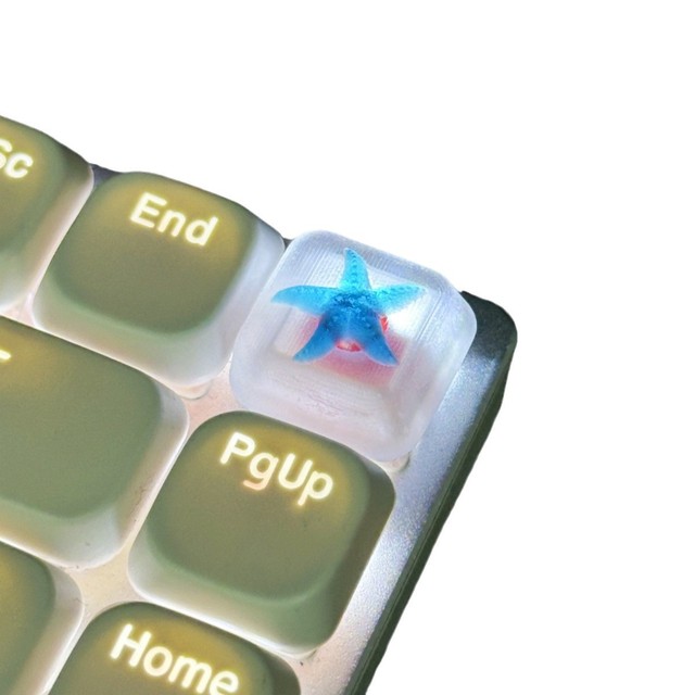 New Popular Personalized Epoxy - Resin Translucent Cute Starfish Keycap for Cross - Shaft Mechanical Keyboards Cartoon Keycaps