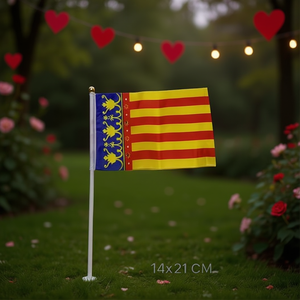 Valencia Flag 14x21 Cm With Pole 12 Pcs Pack - Product Image 2