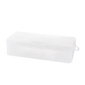 Transparent Rectangular Plastic Storage Box 18.1x8.8x4.6cm With Clips For Stationery Tool Organizer Lidded PP Container - Product Image 4
