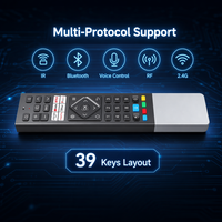 Control Remoto Inalámbrico Inteligente de Aluminio Anodizado, Personalizado OEM Profesional, para Sistema de Hogar Inteligente, 39 Teclas, BLE, Voz, 20m