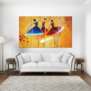 Póster en lienzo de bailarines modernos: elegante obra de arte impresa para decoración del hogar, JUEGO DE 4 lienzos - Product Image 3