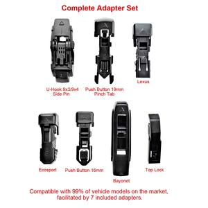 Essuie-glaces universels Kction en caoutchouc naturel souple sans cadre avec 7 adaptateurs pour plusieurs modèles de voitures, lame d'essuie-glace multi-boneless - Product Image 3