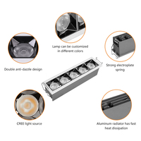 Lumière de grille LED commerciale de forme carrée linéaire noire pour intérieur, bureau, maison, 5W, 12W, 15W, 20W, 36W, 40W