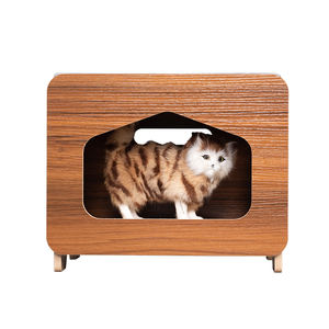Youlite patrón sólido Jaula de madera para gatos conejo escondite gato cubo habitación conejito escalada combinación gato casa - Product Image 1