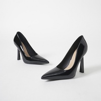 Chaussures de mariage françaises élégantes et sexy pour femmes, grande taille, à bout pointu, en cuir verni, à talon aiguille, polyvalentes et formelles