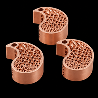 Muestras de Núcleo de Disipador de Calor Poroso Impreso en 3D de Cobre Personalizado para I+D Térmico en Electrónica