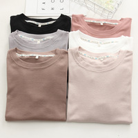 T-shirt en coton tricoté à manches courtes et col rond, coupe classique, respirant, avec volants, 220g, pour femme, avec logo personnalisé, idéal pour l'été