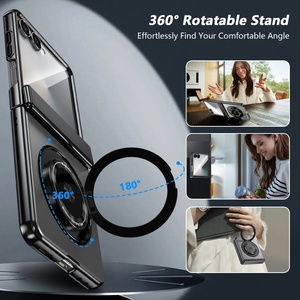 เคสแม่เหล็กเคลือบด้านแบบขายส่งสำหรับ Samsung Z Flip 8 7 6 5 4 พร้อมการปกป้อง 360 องศา °   ขาตั้งแบบวงแหวน ฟิล์มกันรอยหน้าจอ ฝาครอบกันกระแทก - Product Image 6