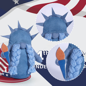 Gnomo Patriótico Hecho a Mano para el Día de <span class=keywords><strong>la</strong></span> Independencia, Decoraciones <span class=keywords><strong>del</strong></span> 4 de Julio, Gnomo con Bandera Americana para Adorno de Mesa en Fiestas en Casa - Product Image 4