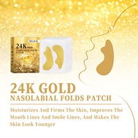 Masque Gel Hydratant Raffermissant Anti-rides pour le Visage, Atténue les Rides du Contour de la Bouche, Patch Anti-rides Nasogéniennes à l'Or 24K pour Peaux Mixtes Sèches