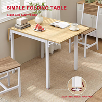 Table à manger moderne en fer pliable 3-en-1 pour la maison, l'appartement et l'hôtel