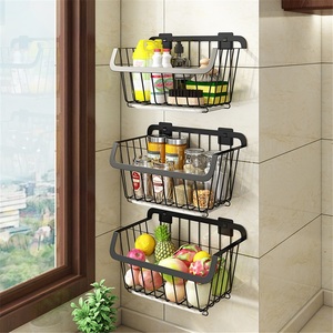 Kitchen <b>Vegetable</b> <b>Basket</b> Rack Customization Punch-Free <b>Standing</b> Modern Stainless Steel <b>Vegetable</b> Storage Fruit Drain Storage - Product Image 3