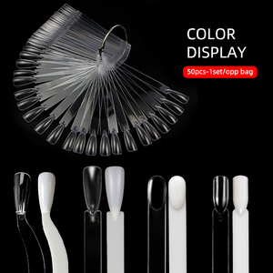 Faux ongles blancs à couverture complète pour présentation, doigts d'entraînement transparents pour la pratique du vernis gel - Product Image 2