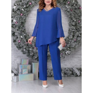 Il nuovo tailleur <span class=keywords><strong>pantalone</strong></span> Plus-size è un elegante ed elegante Set in due pezzi con maniche lunghe e maniche lunghe - Product Image 6