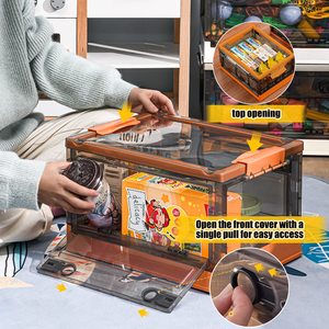 Hot Selling 30 Liter stapelbar 2er Pack Doppeltüren Kunststoff Blind Box Kinder Spielzeug Lagerung Organizer Regale - Product Image 5