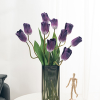 Fleurs artificielles, simulation 3D, tulipes violettes, fausses fleurs pour la fête des mères, Pâques, décoration de la Saint-Valentin