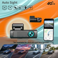 Caméra de tableau de bord universelle pour voiture à double objectif 2K+1080P, WiFi, GPS en temps réel, contrôle par application, enregistrement en boucle 4G, surveillance de stationnement