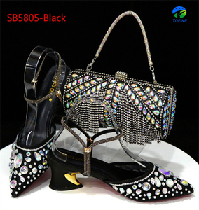 Scarpe Tofine esclusive e borsa tacco basso belle scarpe abbinate <span class=keywords><strong>Chic</strong></span> borsa a catena per la signora - Product Image 4