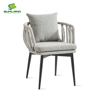Chaise de salle à manger Havana K/D avec structure en aluminium et tressage en corde pour l'extérieur, café, complexe hôtelier, restaurant, mobilier de jardin