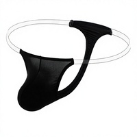 HL107 Sous-vêtements sexy pour hommes, string transparent taille basse en soie glacée, ultra-fin, sans couture, séchage rapide, respirant, pour soirée en boîte de nuit, couple sauvage