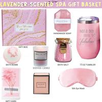Coffrets cadeaux de Noël pour femmes, bombes de bain aromathérapeutiques de luxe, savon, bougie, spa pour le bain, soulagement du stress