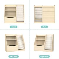 Armoire scolaire de rangement et d'affichage Tiroir pour bébé caché en bois Étagère pour enfants à 2 niveaux et armoire de rangement pour livres