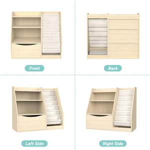 Armoire scolaire de <span class=keywords><strong>rangement</strong></span> <span class=keywords><strong>et</strong></span> d'affichage Tiroir pour bébé caché en bois Étagère pour enfants à 2 niveaux <span class=keywords><strong>et</strong></span> armoire de <span class=keywords><strong>rangement</strong></span> pour livres - Product Image 3