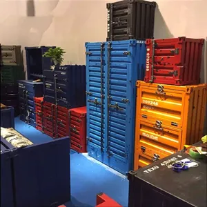 Mesita de Noche de Hierro Estilo Industrial Personalizable <span class=keywords><strong>2022</strong></span>, Caja de Almacenamiento Creativa Vintage y Decorativa para Sala de Estar o Bar - Product Image 2