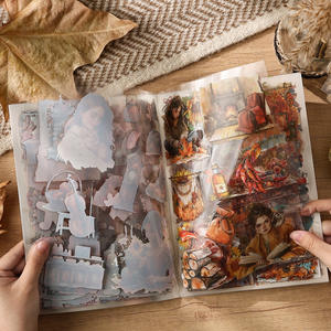 20 feuilles/paquet <span class=keywords><strong>Livre</strong></span> d'autocollants de poésie des quatre saisons Autocollants pour enfants <span class=keywords><strong>Livre</strong></span> d'autocollants en PET pour journaux manuscrits - Product Image 3