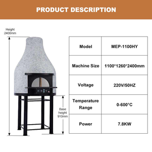 Horno eléctrico de pizza napolitana de 220V y equipo de panadería comercial horno de pizza de ladrillo para barbacoa (leña a gas)-pizzería interior - Product Image 3
