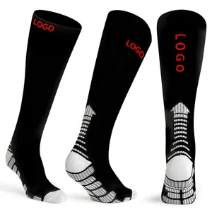 Jeje OEM compresión calcetines para los hombres y las mujeres la rodilla deporte 20-30 mmHg Atlético larga calcetines de nylon de calcetines de deporte