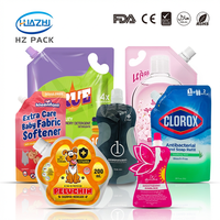 Sachet Doypack en plastique réutilisable à haute barrière avec impression personnalisée et bec verseur pour liquide de lavage, détergent lessive et savon pour les mains