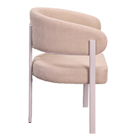 Échantillon Gratuit - Chaise de Salle à Manger Nordique de Luxe, Fauteuil Moderne Minimaliste Élégant avec Pieds Hauts en Métal et Tissu Personnalisé