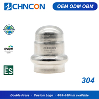 Embouts à double pression en acier inoxydable 304 CHNCON, matériaux de plomberie DVGW, raccords de tuyauterie profil M pour l'alimentation en eau