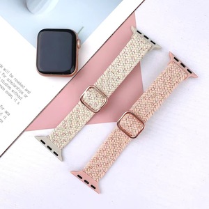 Тонкий Эластичный Плетеный одиночный нейлоновый тканый ремешок для Apple Watch 38 мм 40 мм 41 мм Модный женский нейлоновый ремешок для Iwatch 9 8 7 6 - Product Image 5