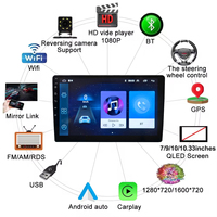 Autoradio universel Android 1DIN pour tableau de bord, lecteur sans fil CarPlay Android 11, GPS intégré, WIFI, Mirror Link, FM, stéréo octa-core