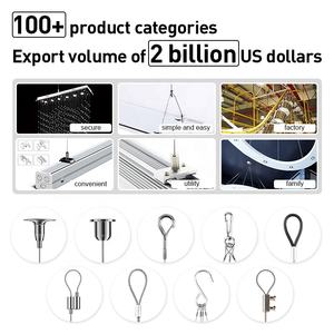 Kit di Sospensione per Lampadario Regolabile con Cavo in Acciaio Inox e Gancio per Illuminazione a Soffitto - Product Image 3