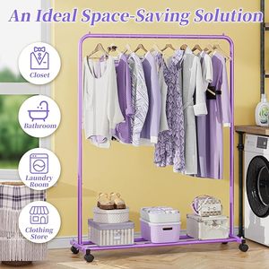 Porte-vêtements avec étagères de rangement, organisateur de vêtements sur roulettes pour suspendre les vêtements - Product Image 2