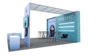 Stand d'exposition modulaire personnalisé en aluminium de 20x20 pieds avec design réutilisable et garantie de 5 ans