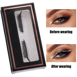 2 en 1 Eyeliner Faux Cils Sticker Double Paupière Ligne Patch Réutilisable Waterproof Maquillage Glitter Shiny Eyeliner Stickers - Product Image 2