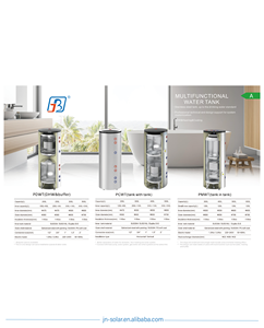 Système de pompe à chaleur air-<span class=keywords><strong>eau</strong></span> à économie d'énergie avec réservoir tampon d'<span class=keywords><strong>eau</strong></span> sous pression en acier inoxydable SUS304 isolé en mousse PU de 100L, <span class=keywords><strong>200L</strong></span>, 300L - Product Image 5