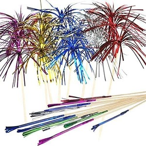Flower Shape Bamboo Skewers Mixed Colors Disposable Cake Decorating Supplies Birthday Party <b>Decorations</b> - Product Image 2