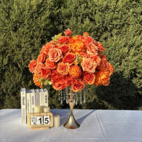 Fournitures de décoration de Noël personnalisées, boule de fleurs artificielle rose de 60 cm, centre de table pour les décorations de table de mariage